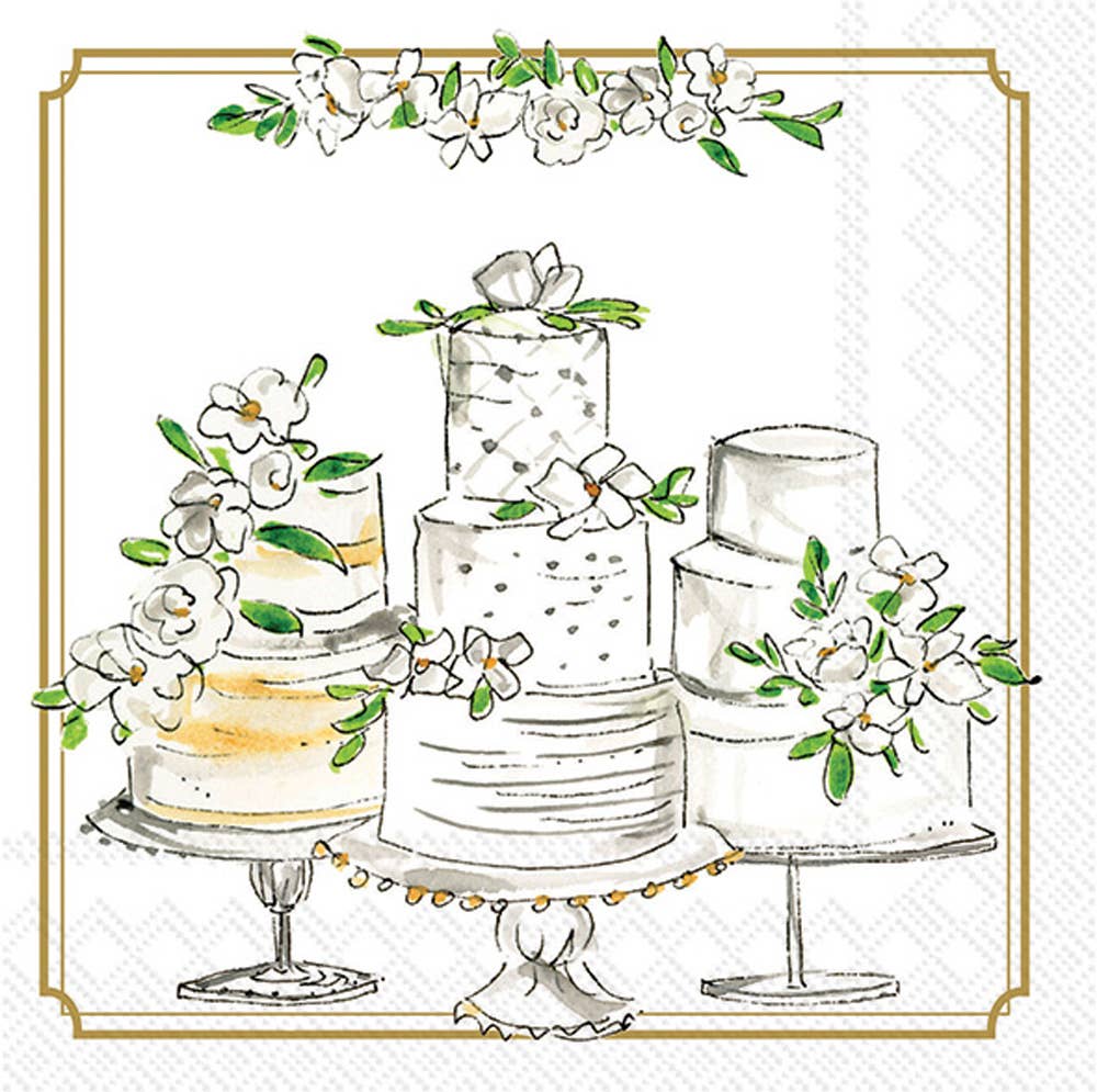 Paper Cocktail Napkin Pack of 20 Wedding Cakes