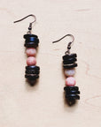 **Frosted Marble Jasper and Wood Earrings (220g)