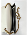 Gucci Queen Margaret Bee Wallet on a Chain Mystic White Clutch