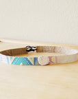 **Pastel Navajo Embossed Leather Hat Band w/ Turquoise Slab 950p