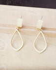 Matte Gold Cuff Earring w/ Teardrop Dangle 200j