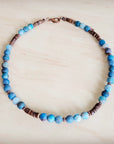 Genuine Frosted American Turquoise Boho Collar Necklace 263q