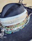 **Oyster Paisley Turquoise Embossed Leather Hat Band Only 950n