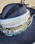**Tan Metallic Leather Hat Band Only 984b