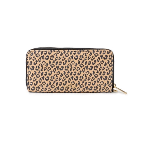 Cheetah Zip Around Clutch