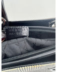 Dior Large Lady Black Patent Leather and Canvas Handbag
