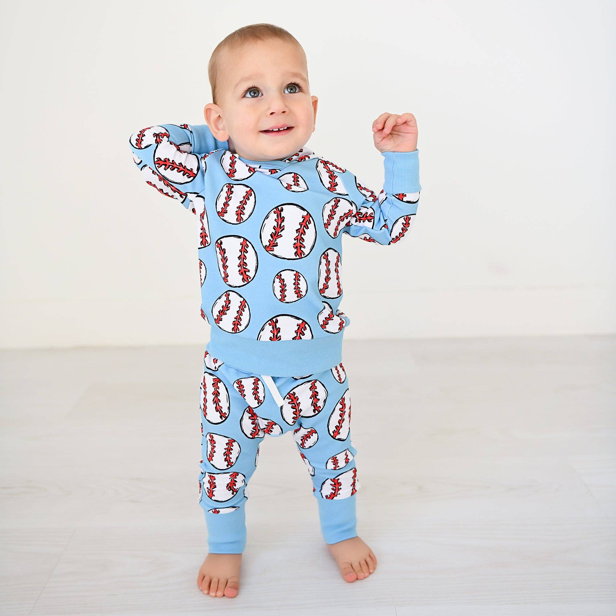 Children Kids Clothing Sweatsuit 2PC Hoodie Set Bambino Baseball
