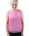 Tina Stephens Made In Italy Dina Silk V-Neck Tank