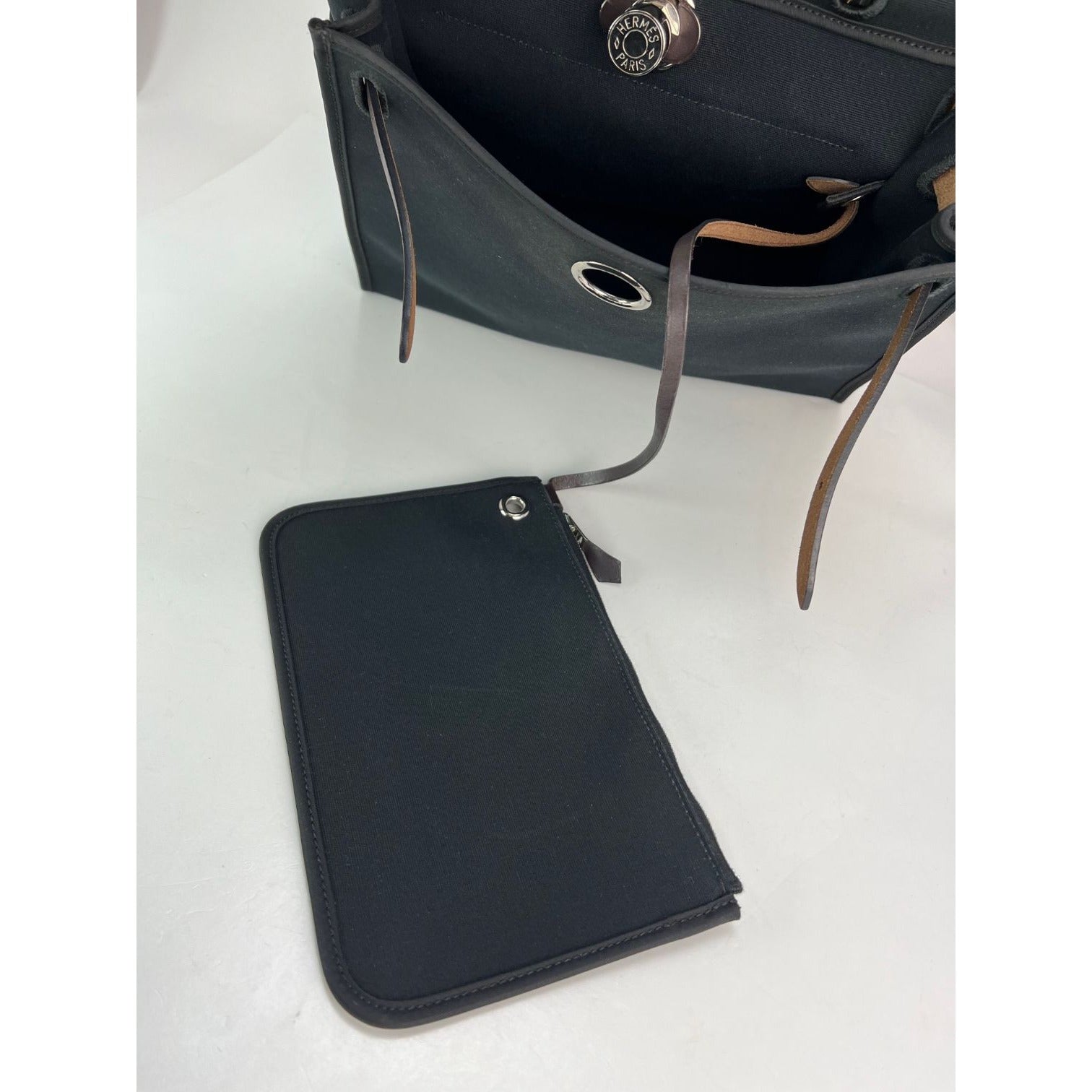 HERMÈS Toile Vache Hunter Herbag Zip 31 PM Black Ebene Shoulder Bag