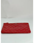 Chanel Patent Quilted Medium Cosmetic Case Dark Pink