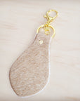 Hair-on-Hide Leather Key Chain - Light Tan 703j