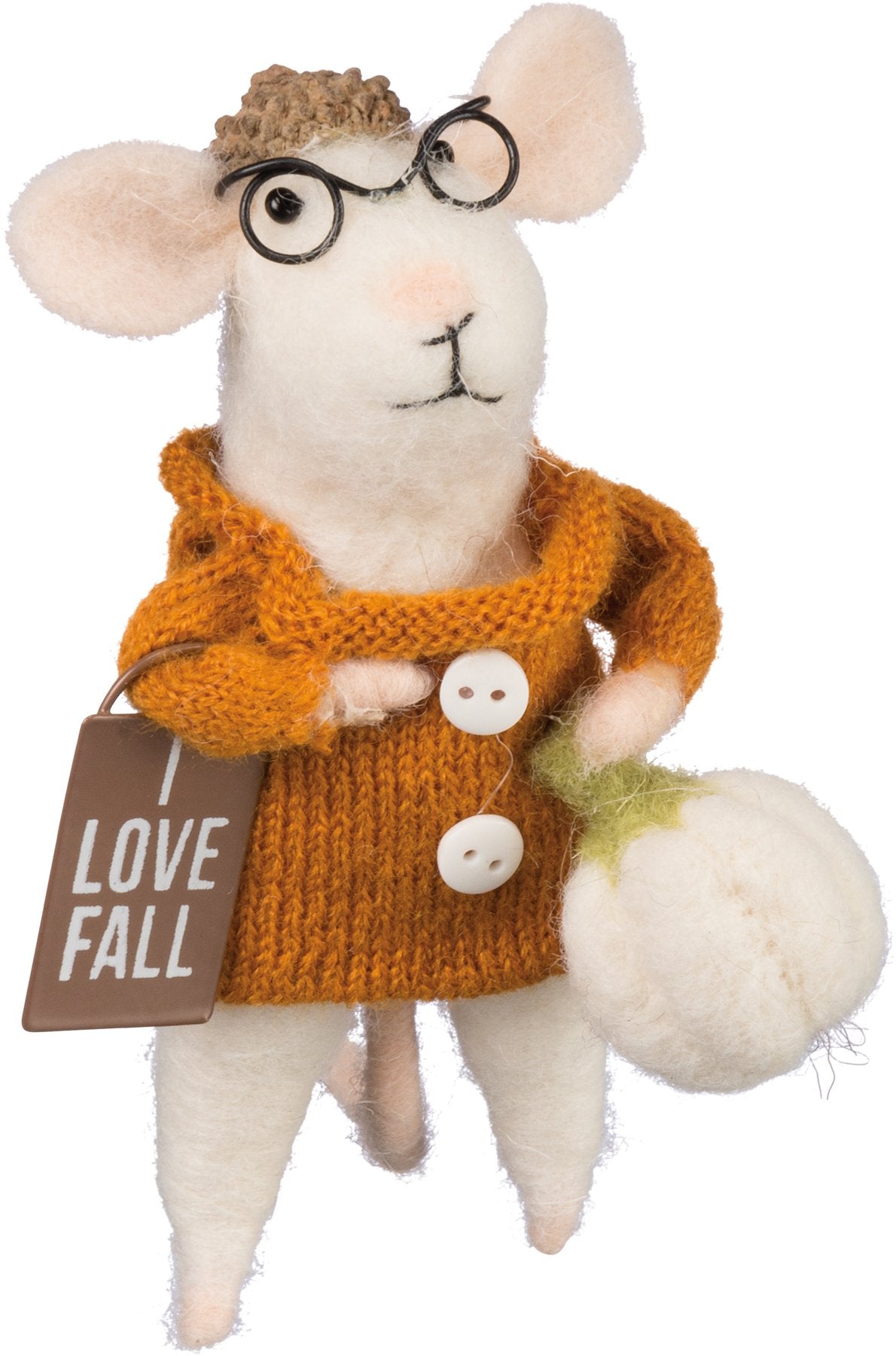 I Love Fall Mouse Critter Ornament