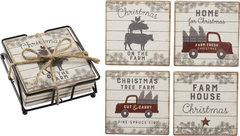 Christmas On The Farm Coaster Set