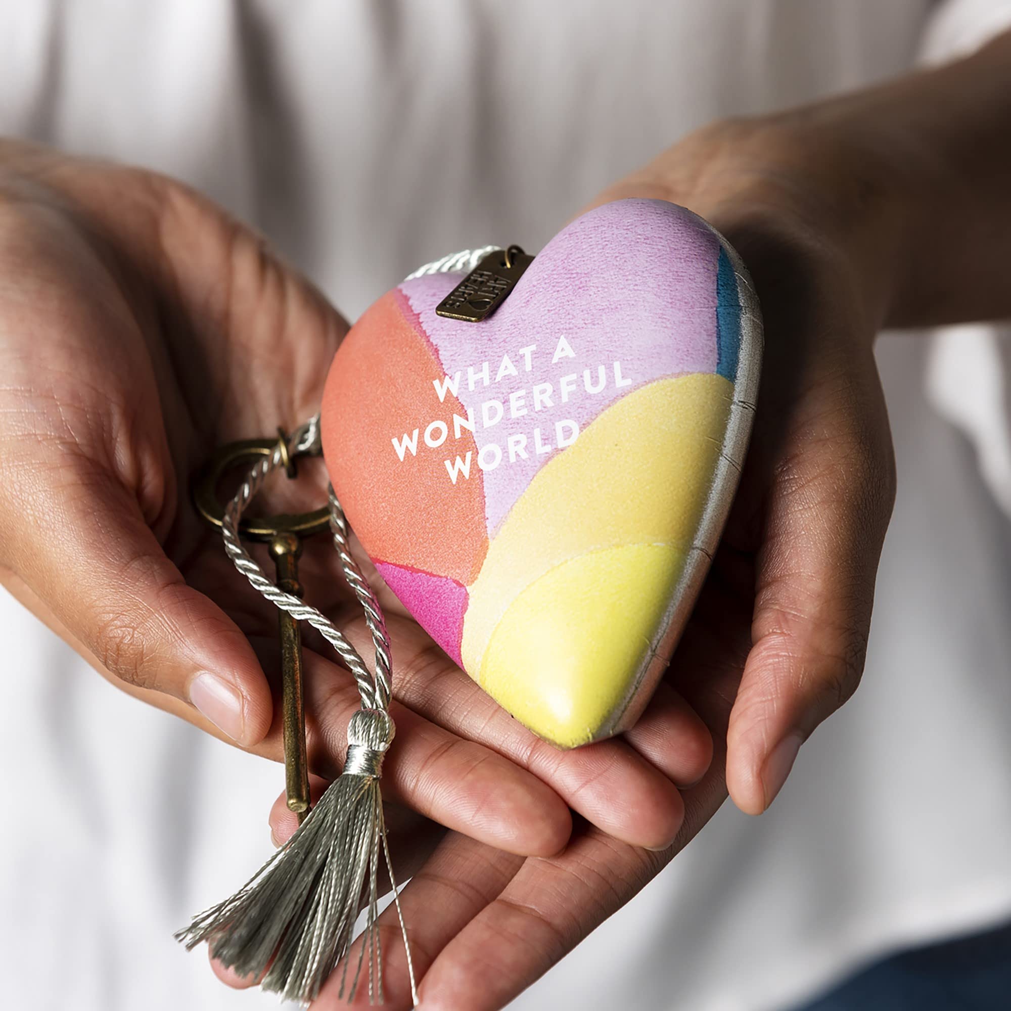 What A Wonderful World Art Heart Ornament