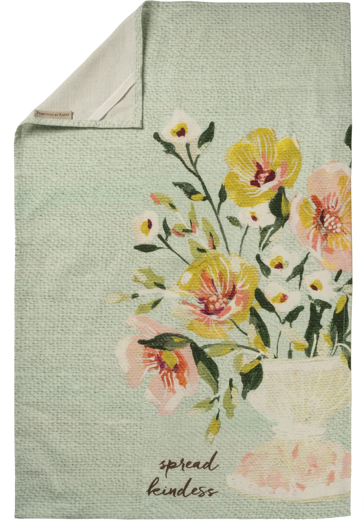 Floral Watercolor Spread Kindness Kitchen Towel