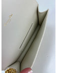 Christian Dior Caro Cannage White Leather Belt Bag Clutch