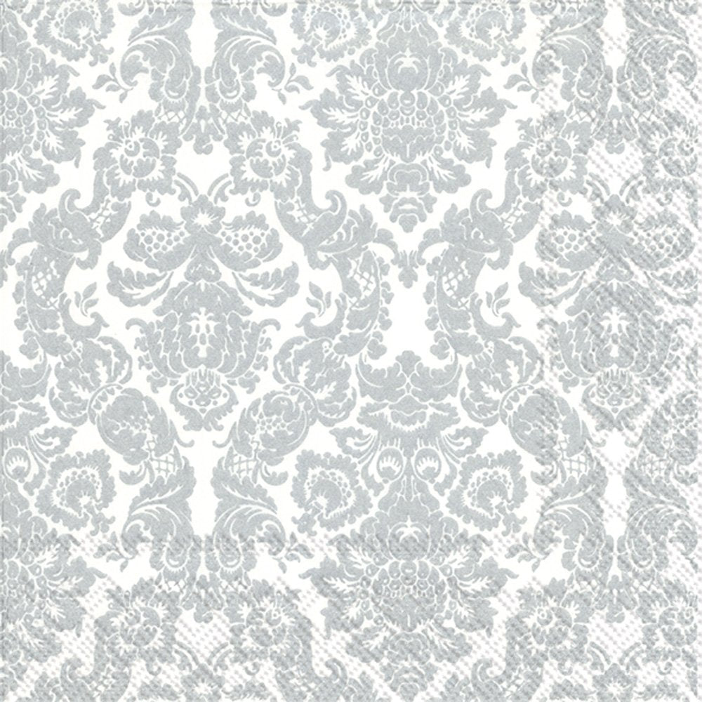Palais White Silver Cocktail Napkin