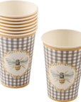 Bumblebee Gingham Paper Cups