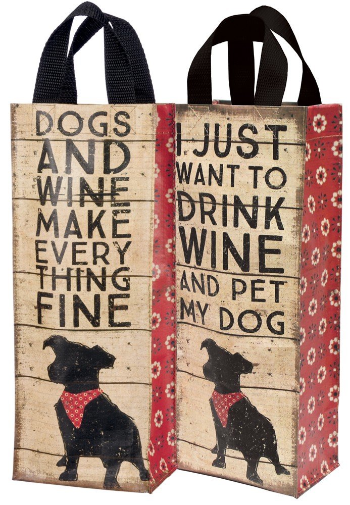 Dogs and Wine Tote Bag 36430