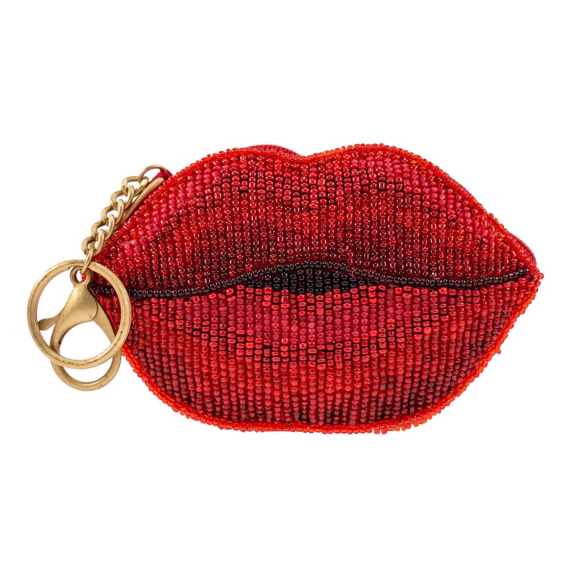 Mary Frances XOXO Beaded Lips Coin Purse