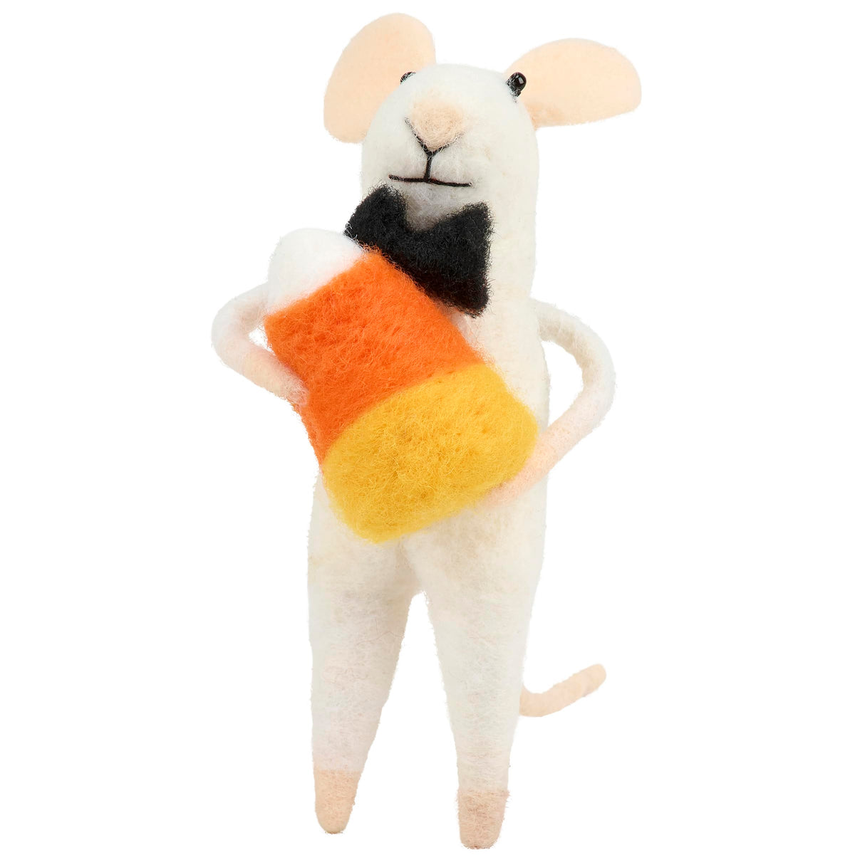 Candy Corn Bow Tie Mouse Critter Ornament