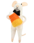 Candy Corn Bow Tie Mouse Critter Ornament