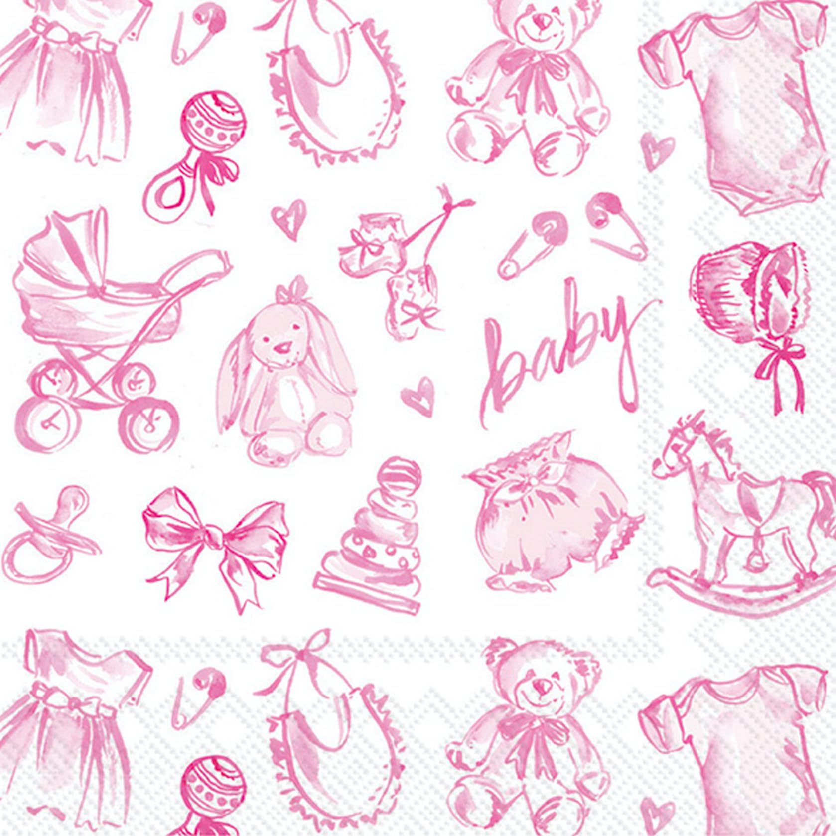 Baby Toile Cocktail Napkins
