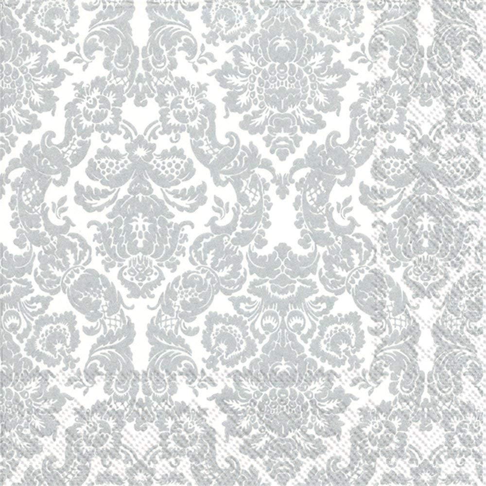 Palais White Silver Lunch Napkin