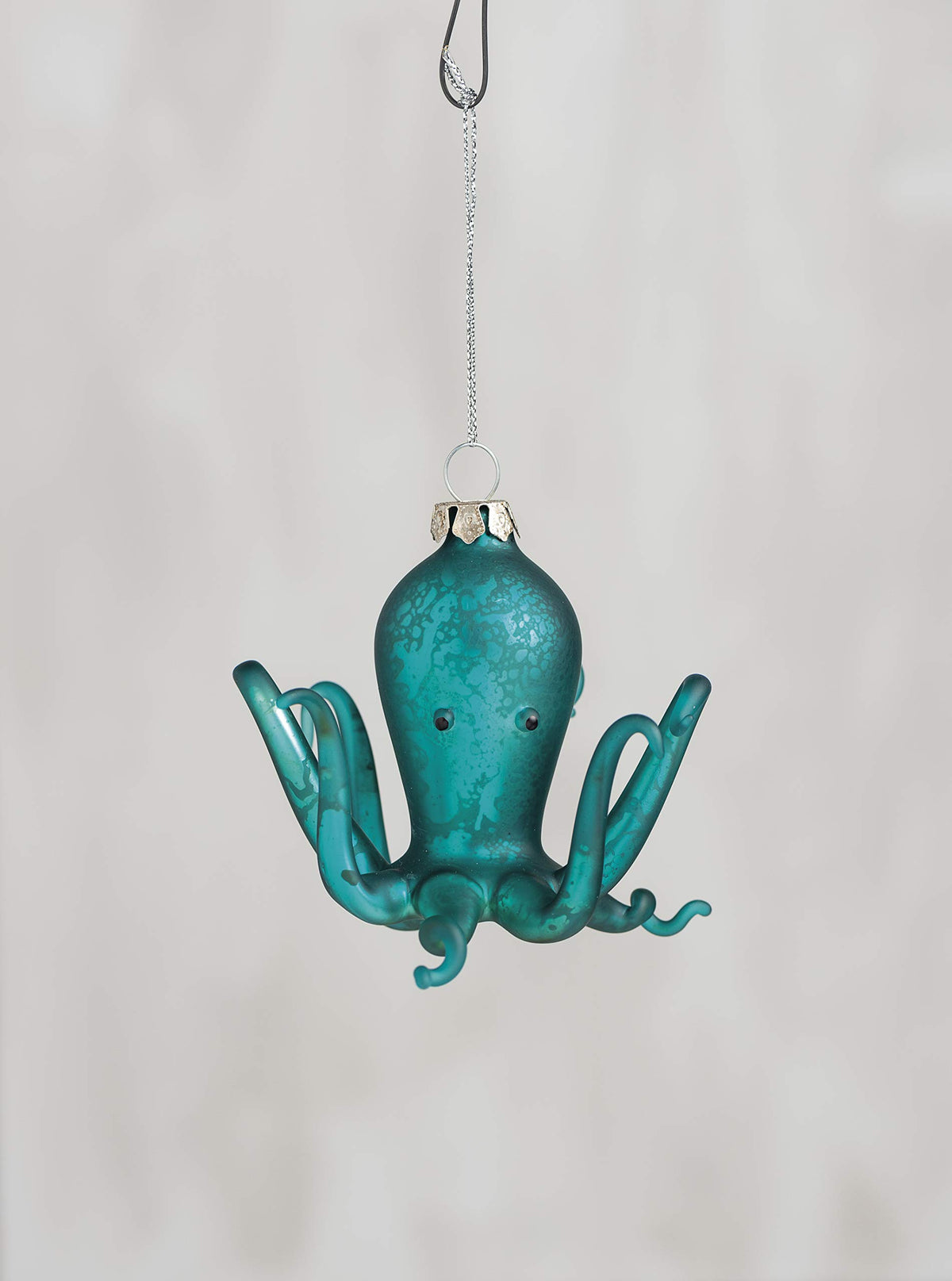 Blue Octopus Glass Ornament
