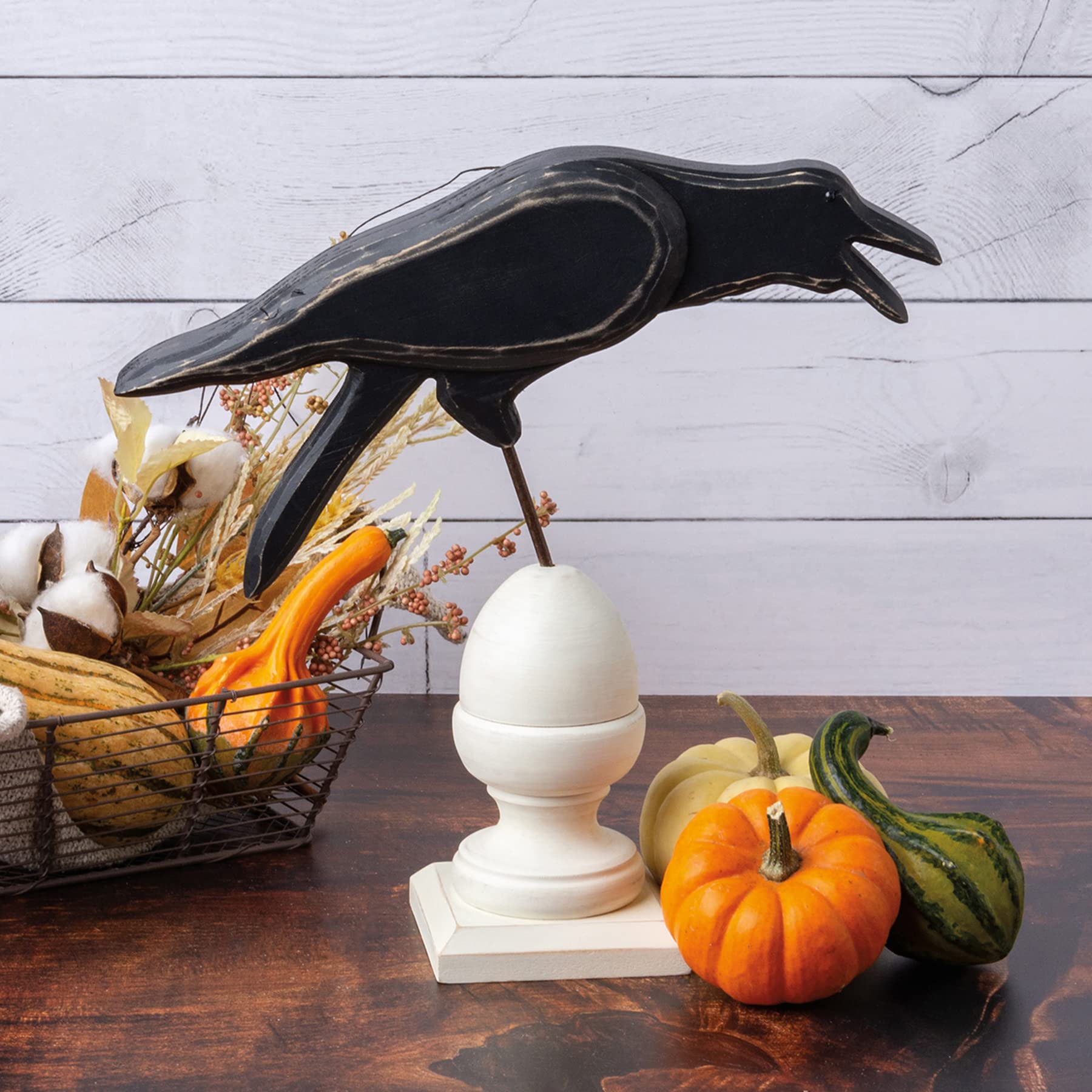 Cawing Crow on Finial Sitter