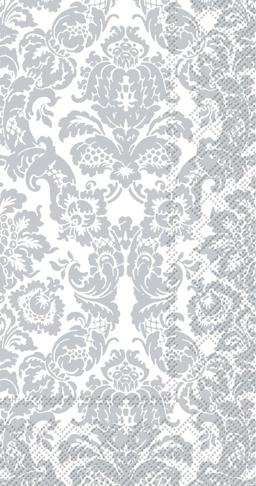 Palais White Silver Dinner/Guest Napkins