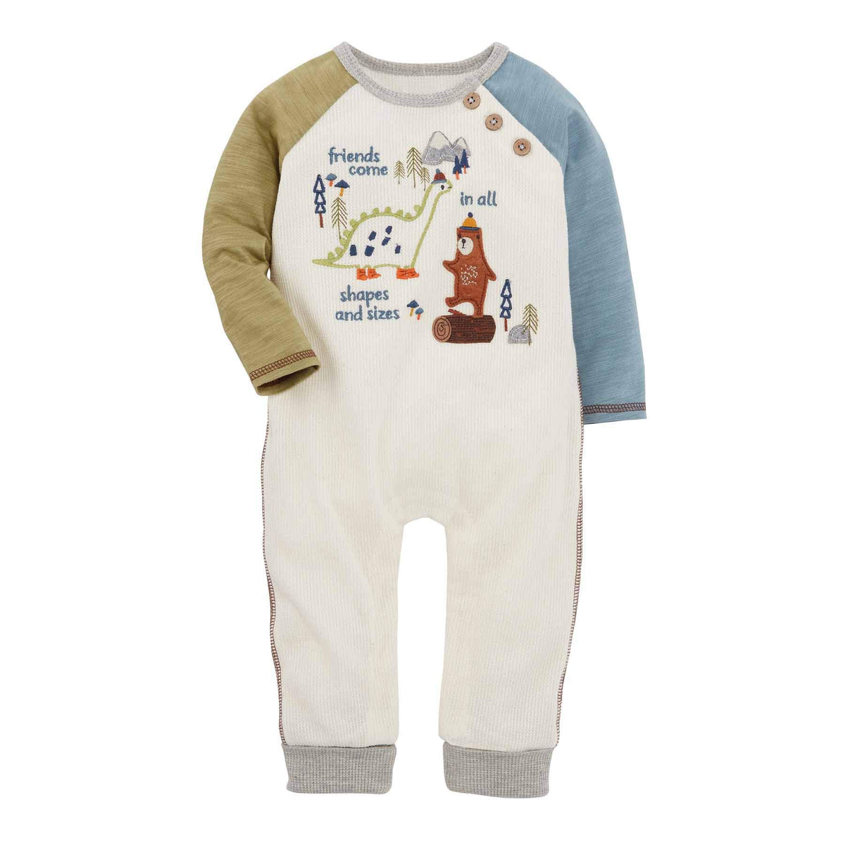 Mud Pie Baby Boy Dino Camp Snap One Piece