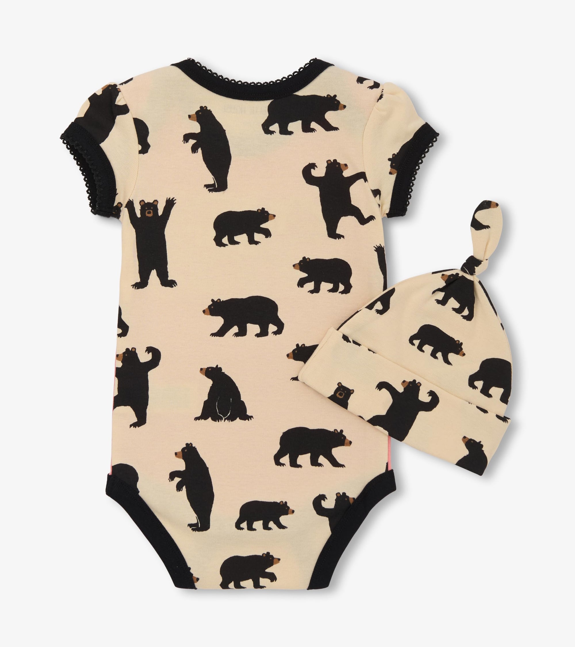 Pink Baby Bear Bodysuit &amp; Hat