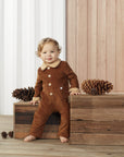 Mud Pie Brown Corduroy Shearling One Piece