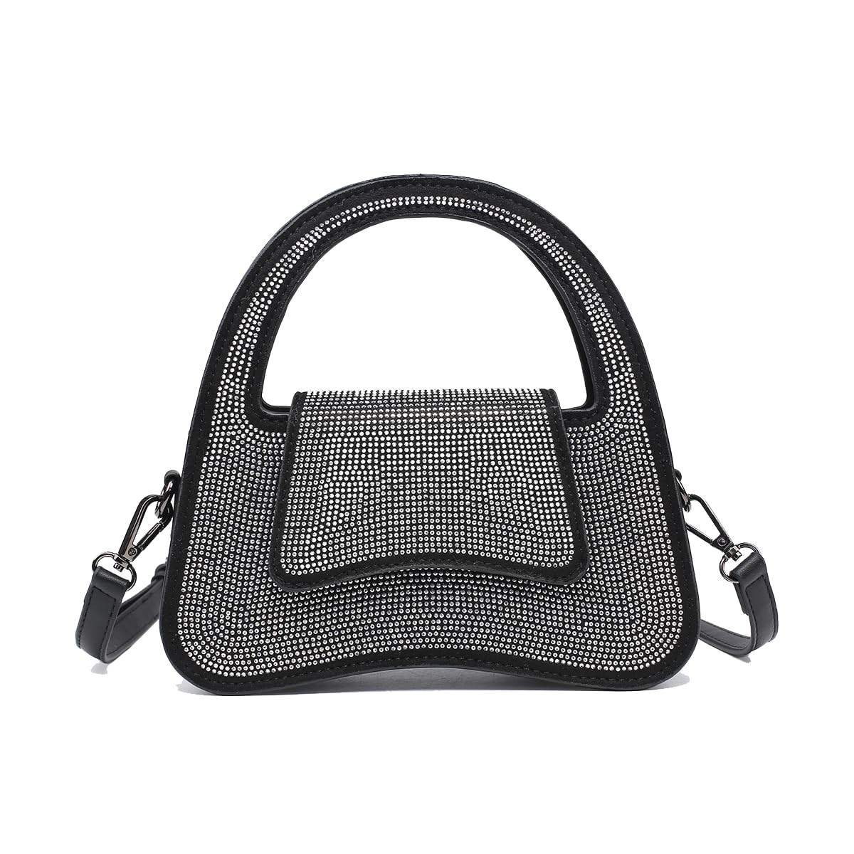 JEN &amp; CO. Leah Silver Rhinestone Shoulder Bag