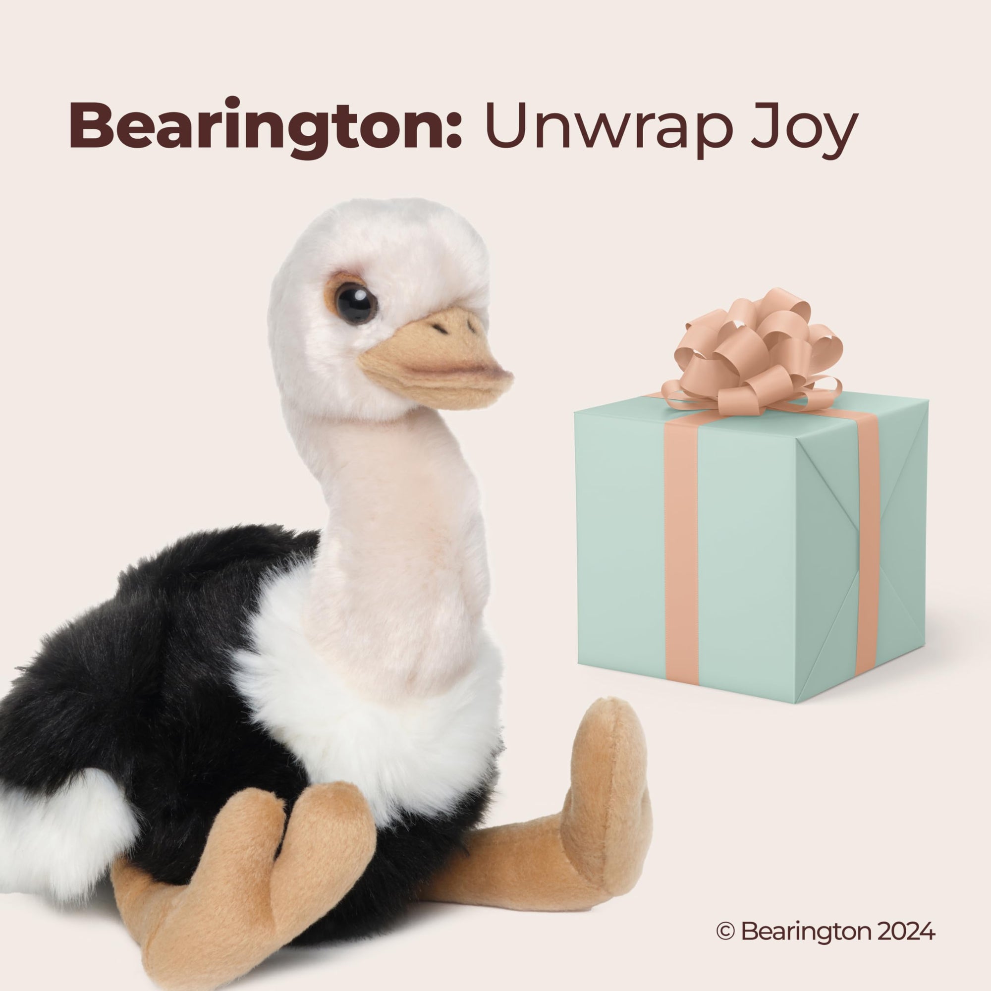 Bearington Baby Ollie Ostrich Stuffed Animal