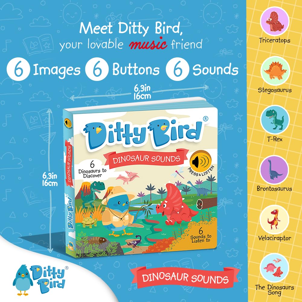 Ditty Bird Dinosaur Sounds Interactive Song Book
