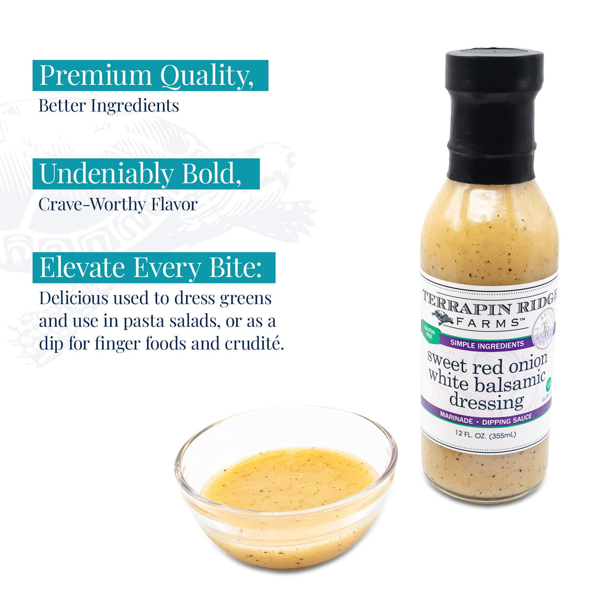 Terrapin Ridge Farms Sweet Red Onion White Balsamic Dressing