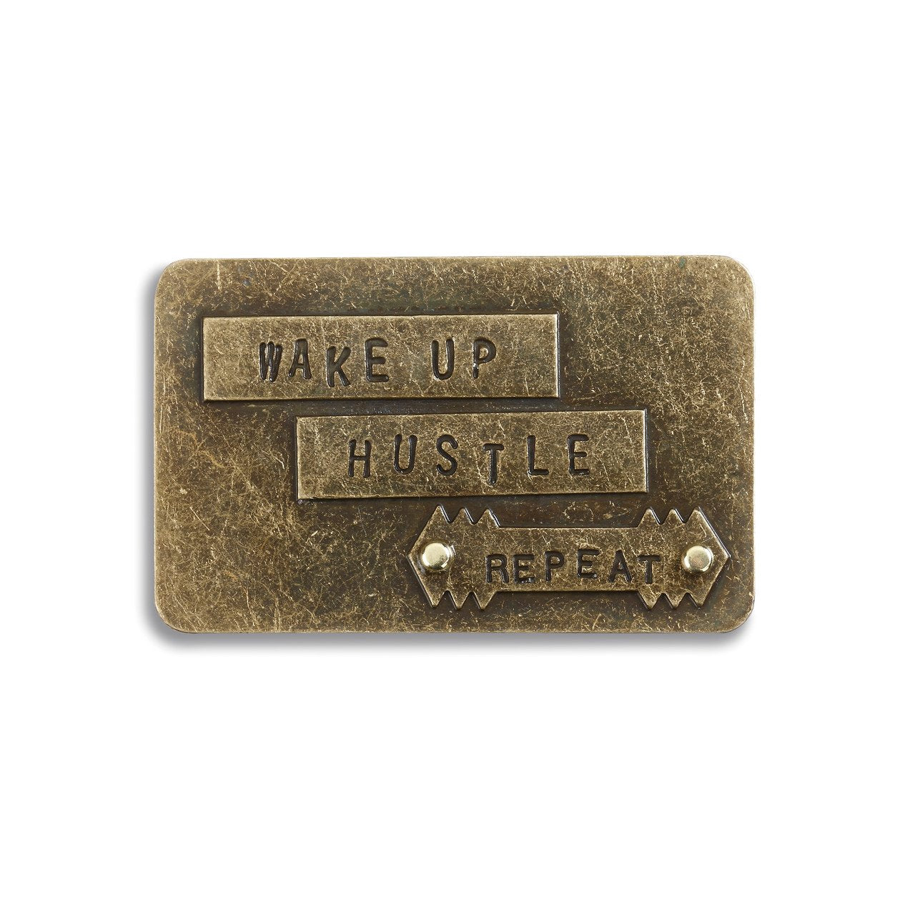 Wake Up, Hustle, Repeat Metal Pocket Card