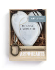 Be Still & Simply Be Art Heart Ornament