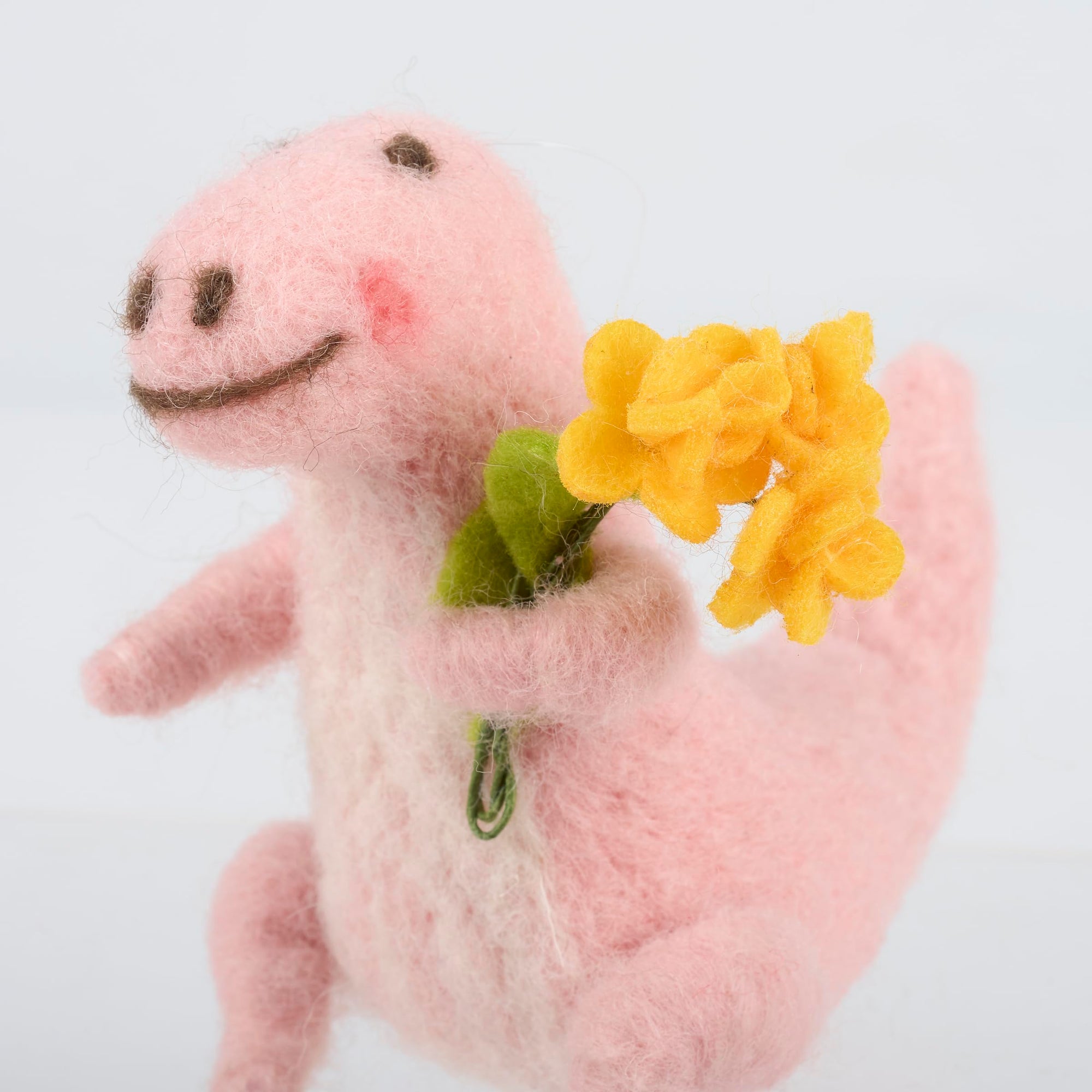 Pink Dino With Flowers Critter Ornament