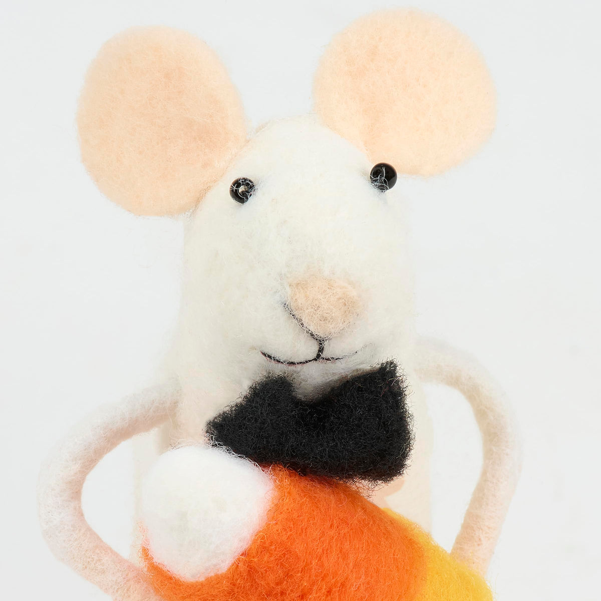 Candy Corn Bow Tie Mouse Critter Ornament