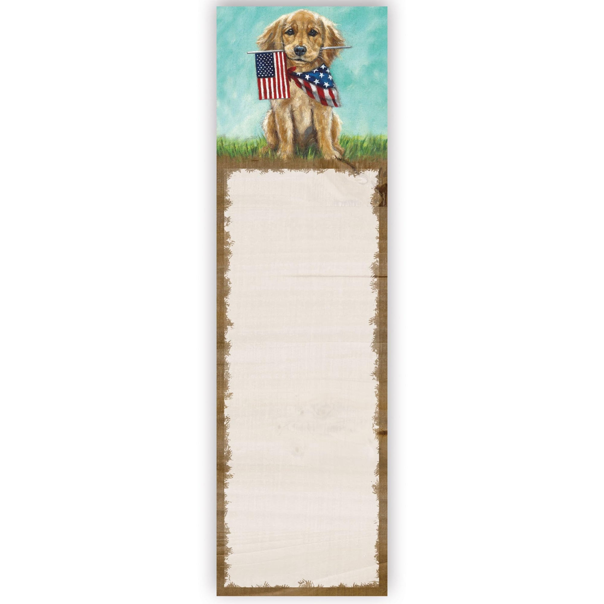 Patriotic Golden Pup List Pad