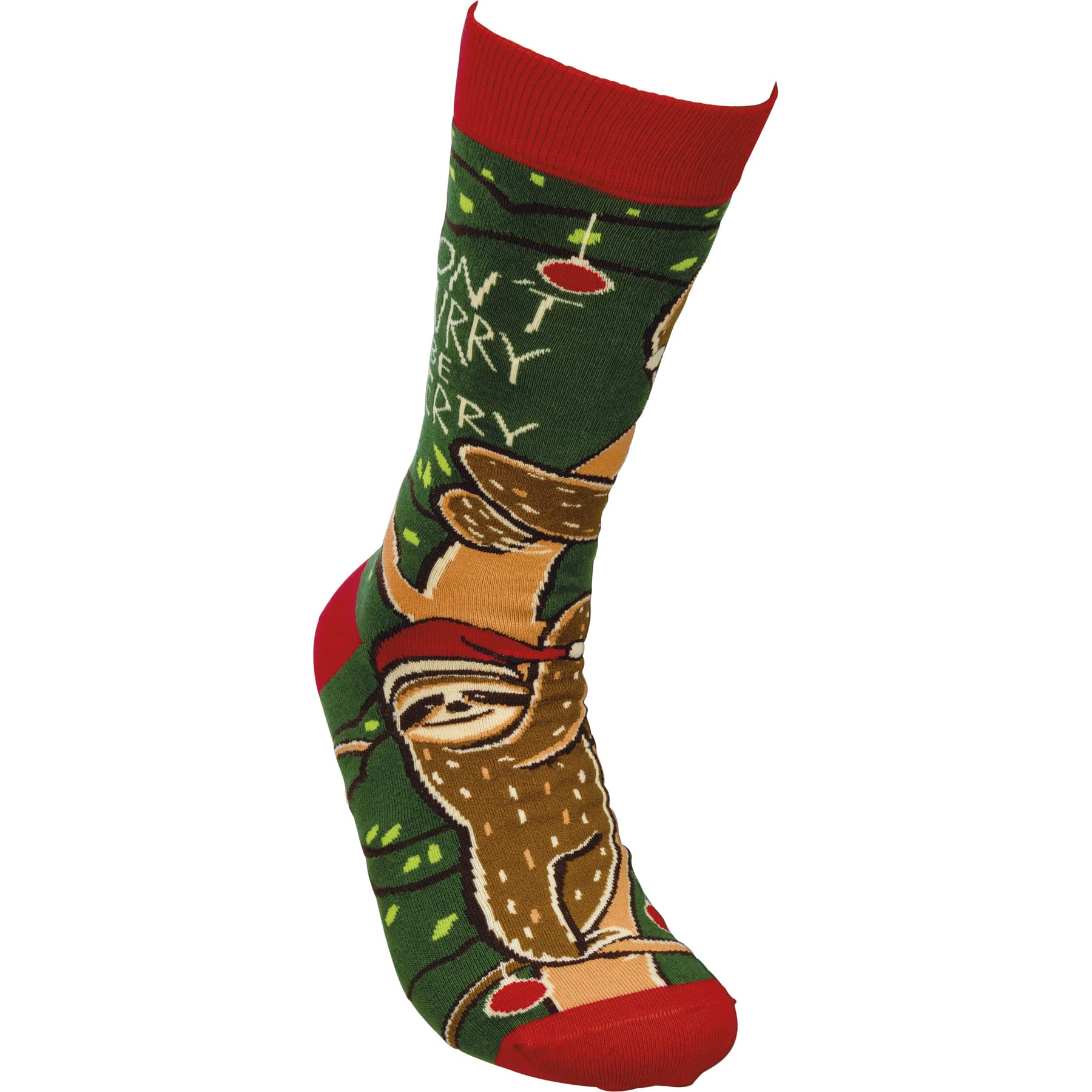 Don't Hurry Be Merry Sloth Socks