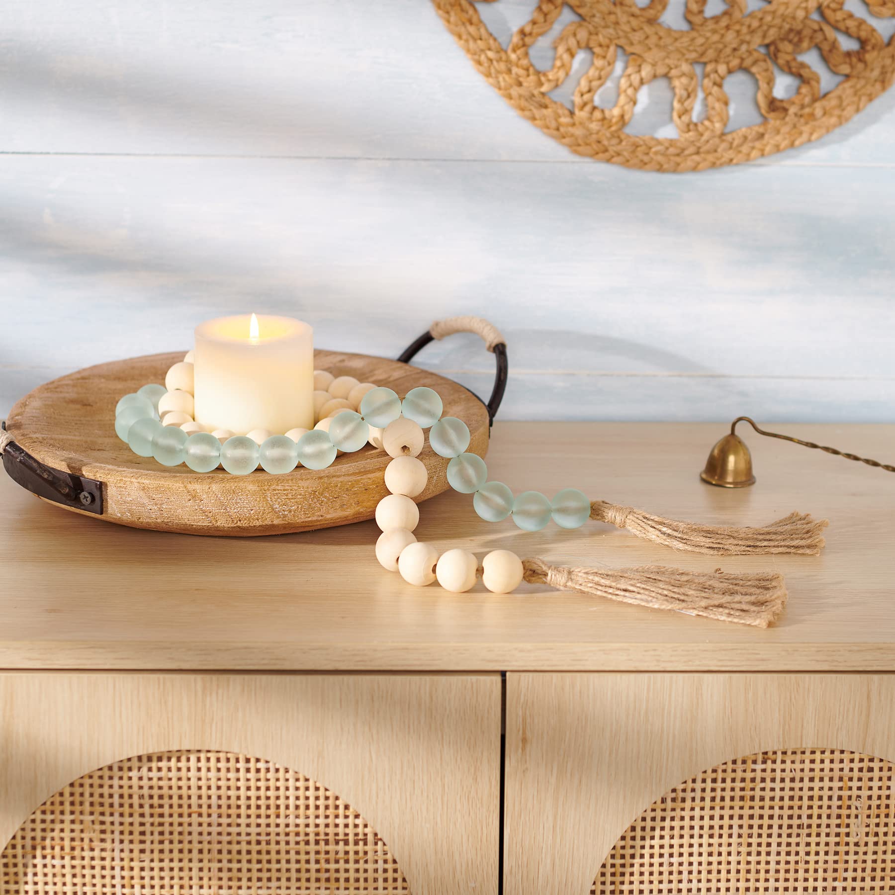 Wood &amp; Sea Glass Garland