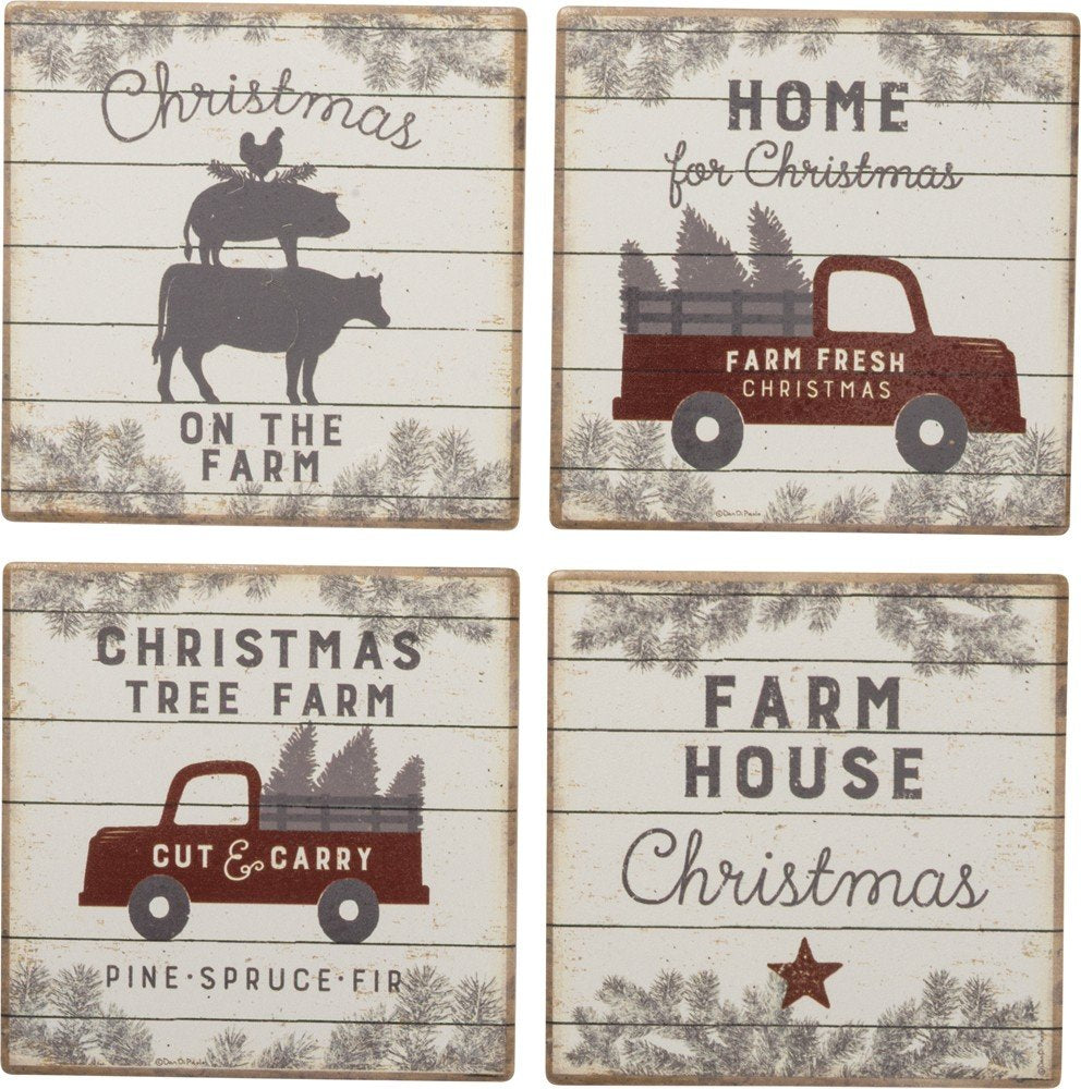 Christmas On The Farm Coaster Set
