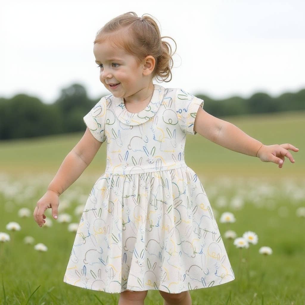 finn + emma Bunny Delight Organic Cotton Twirl Dress