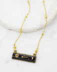 Sputnik in Black Necklace