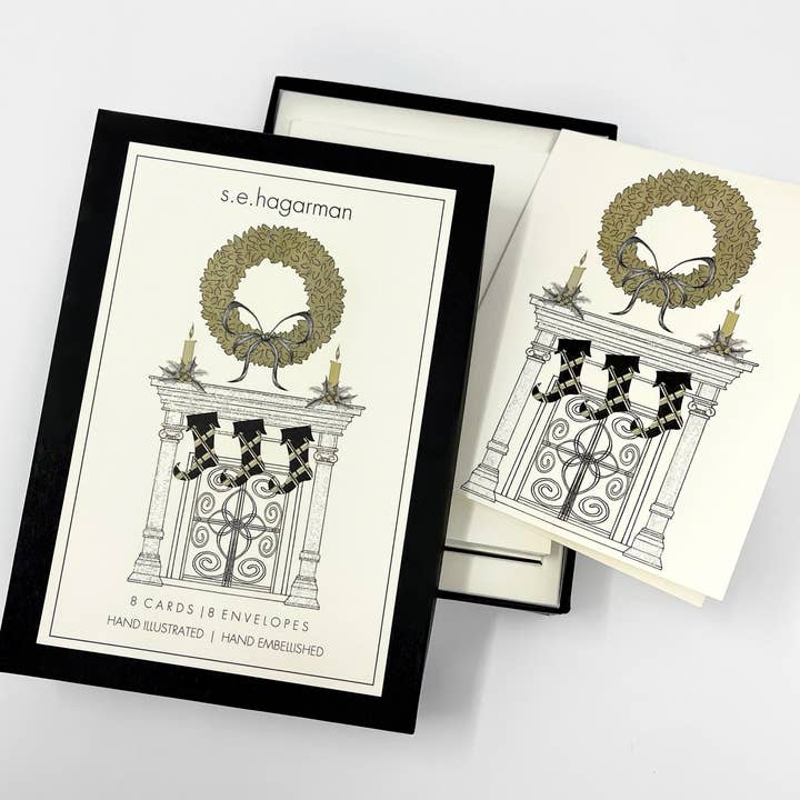 s.e.hagarman Christmas Stockings Greeting Card Set