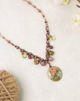 Peridot, Ruby and Unakite Necklace